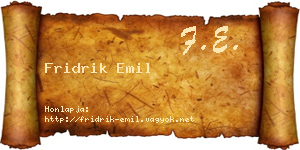 Fridrik Emil névjegykártya